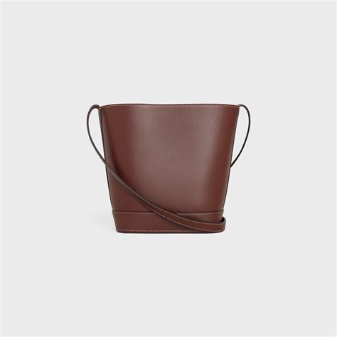 women celine small bucket cuir triomphe in smooth calfskin|Celine.